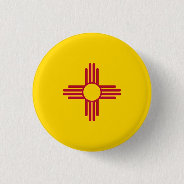 New Mexican Flag, Flag of New Mexico Button (Front)