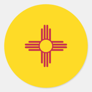 New Mexican Flag, Flag of New Mexico Classic Round Sticker