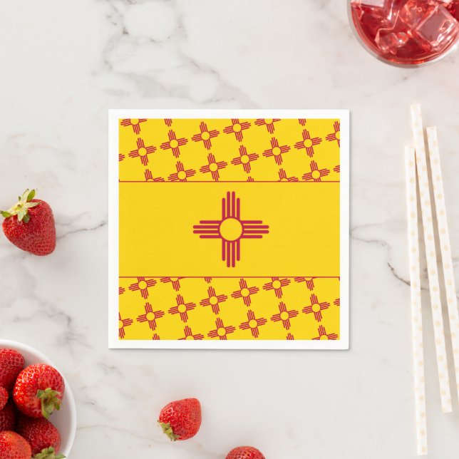 New Mexican Flag, Flag of New Mexico Napkins (Insitu)