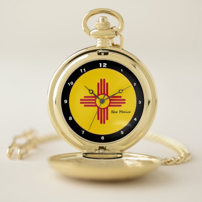 New Mexican Flag & New Mexico fashion USA /design Pocket Watch (Inside)