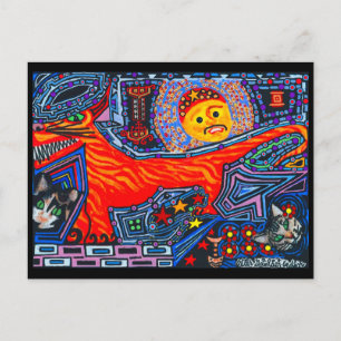 New Mexican Spanish Tasmanian Devil Dog and Cats Postcard