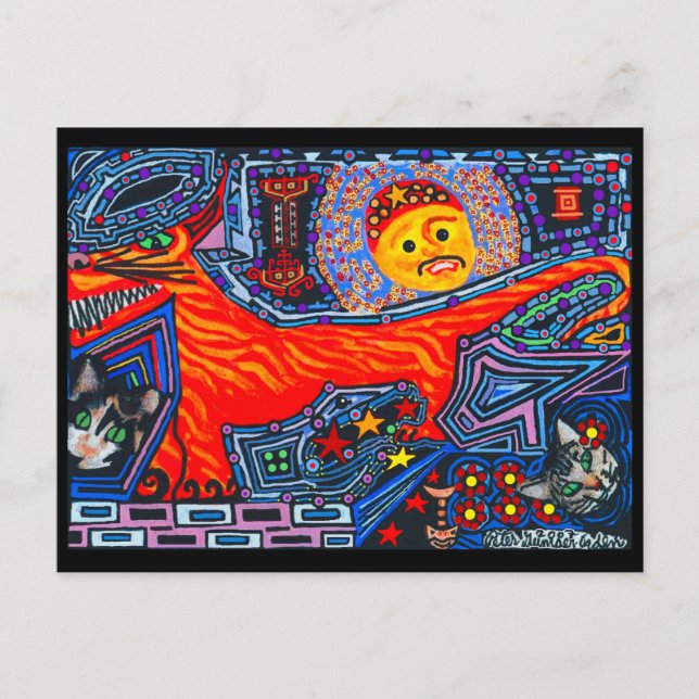 New Mexican Spanish Tasmanian Devil Dog and Cats Postcard (Front)