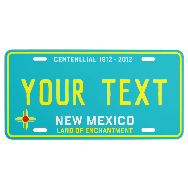 New Mexico 1912 - 2012 Custom License Plate (Front)