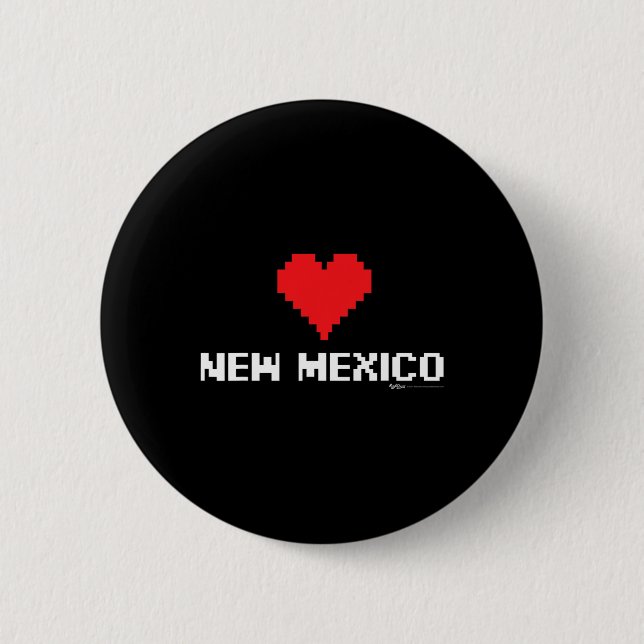New Mexico 8-bit Gamer State  Button (Front)