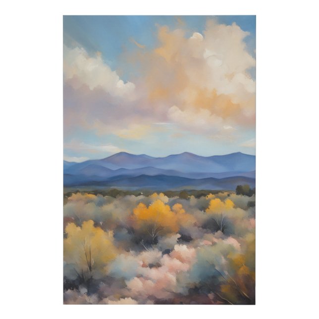 New Mexico Abstract Land of Enchantment Mountains Faux Canvas Print (Front)