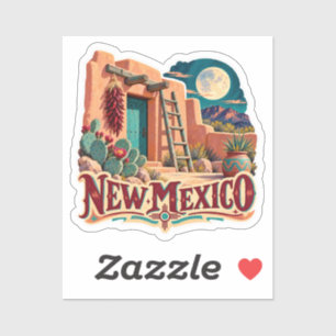 New Mexico Adobe Moon Desert Southwestern Travel A Sticker