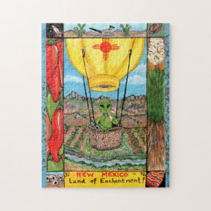 New Mexico Alien Balloon Vacation Jigsaw Puzzle