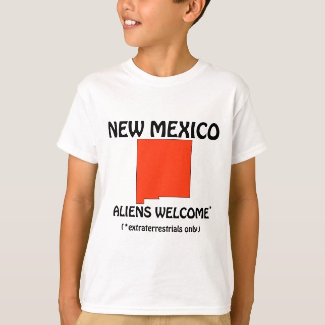New Mexico - Aliens Welcome T-Shirt (Front)
