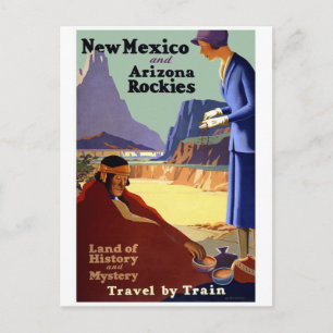 New Mexico and Arizona Rockies Vintage Travel Postcard