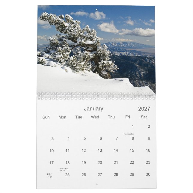 New Mexico (and Places West) Calendar (Jan 2027)