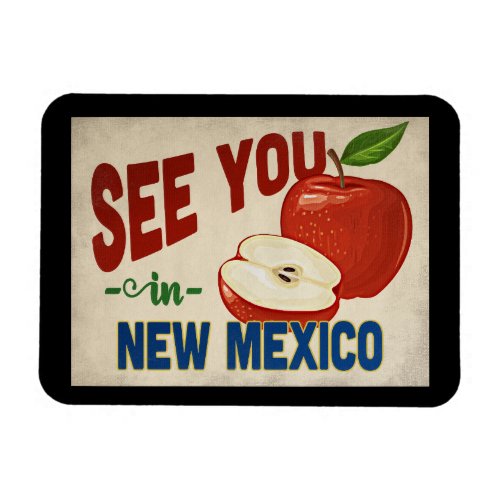 New Mexico Apple _ Vintage Travel Magnet