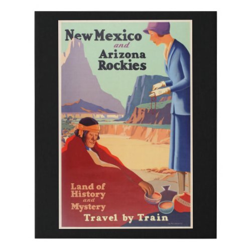 New Mexico Arizona Vintage Travel Advertisement Faux Canvas Print