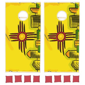 New Mexico Artistic Flag Sketch Cornhole Board Set by ArtisticAttitude at Zazzle