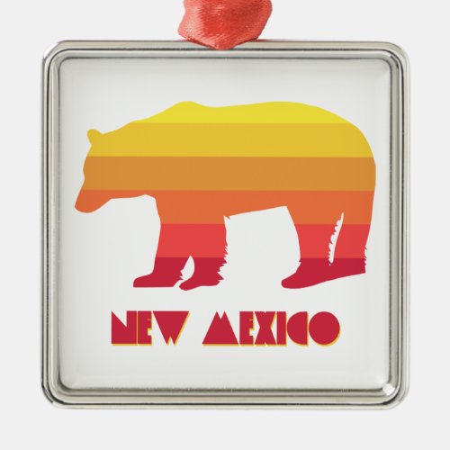 New Mexico Bear Metal Ornament