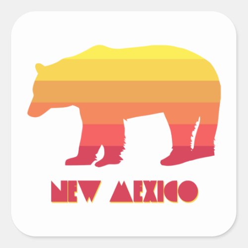 New Mexico Bear Square Sticker