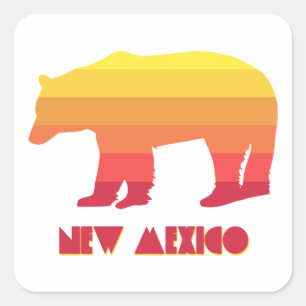New Mexico Bear Square Sticker