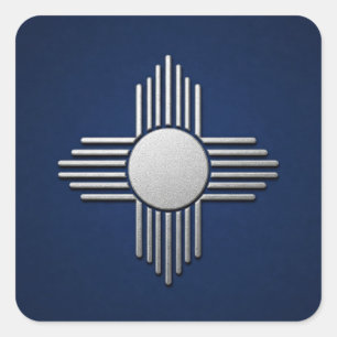New Mexico Blue Square Sticker