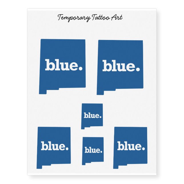 NEW MEXICO BLUE STATE TEMPORARY TATTOOS (Front)
