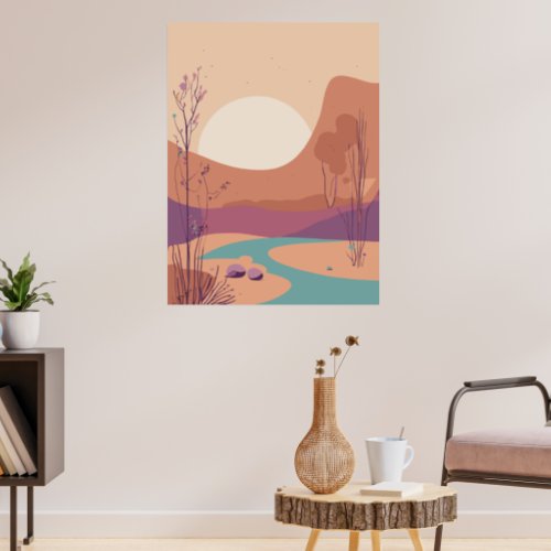 New Mexico  Bohemian Modern Landscape Poster