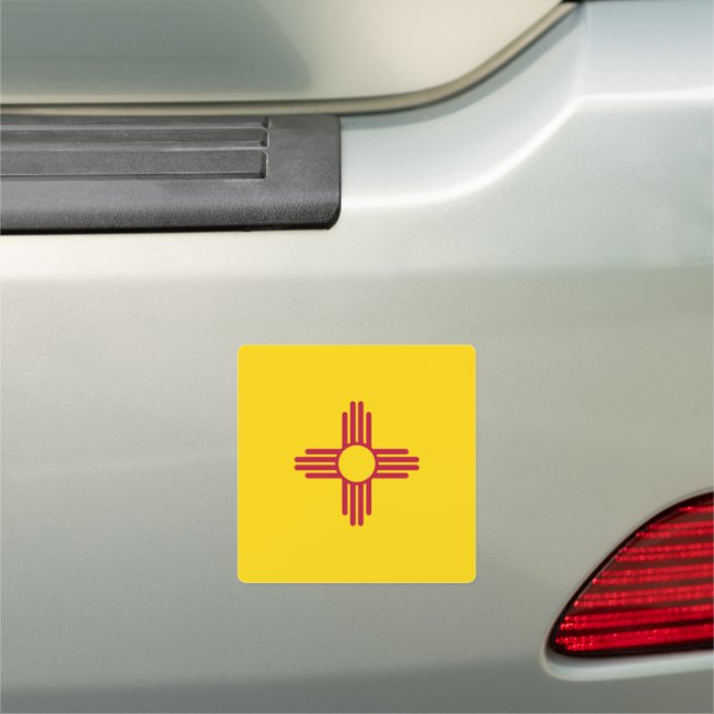 New Mexico Bumper Sticker & Flag/State USA Car Magnet (In Situ)