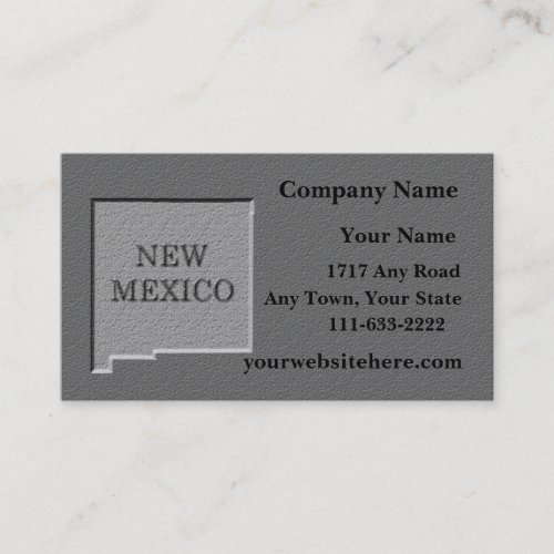 New Mexico Business card  carved stone look