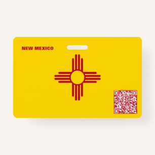 NEW MEXICO -Child ID -USA Flag Background Badge