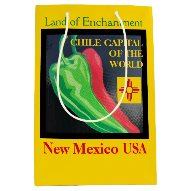 New Mexico Chile Land of Enchantment Red or Green Medium Gift Bag (Front)