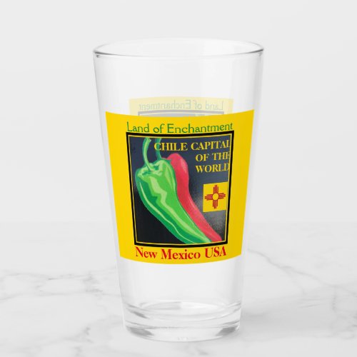 New Mexico Chile Land of Enchantment Tea Beer Glass