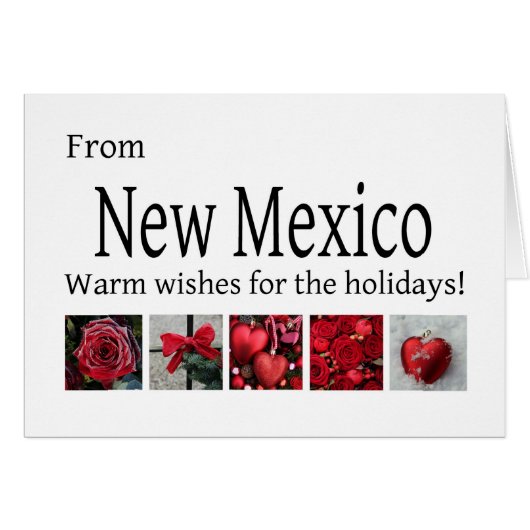 New Mexico Christmas Card with ornaments (Front Horizontal)