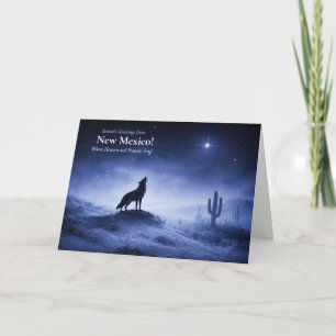New Mexico Christmas Happy Holidays Coyote Star Card