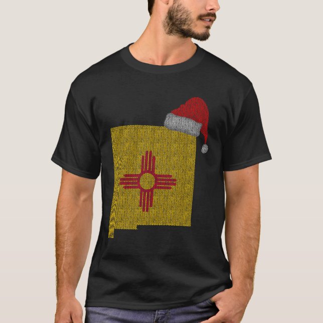 New Mexico Christmas Santa Hat T-Shirt (Front)