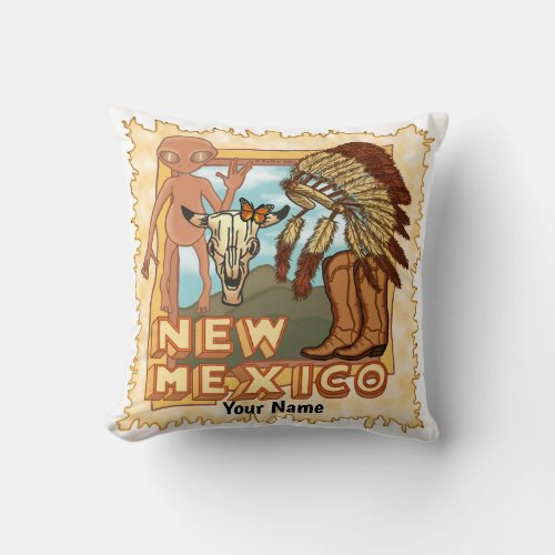 New Mexico custom name   Throw Pillow