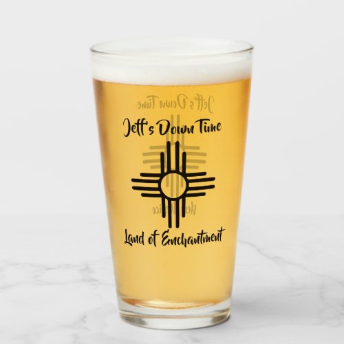 New Mexico Custom Name Zia Sun Symbol Gift Beer Gl Glass