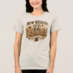 New Mexico Desert Soul Route 66 Hot Air Balloon  Tri-Blend Shirt