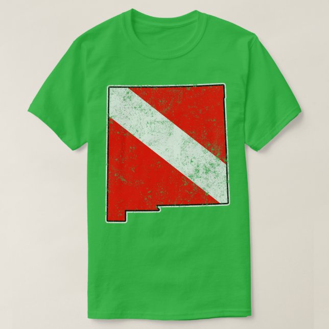 New Mexico Dive Flag Scuba Diving State Map Dive F T-Shirt (Design Front)