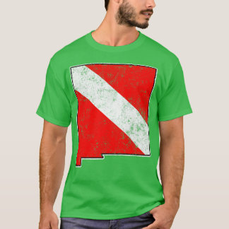New Mexico Dive Flag Scuba Diving State Map Dive F T-Shirt