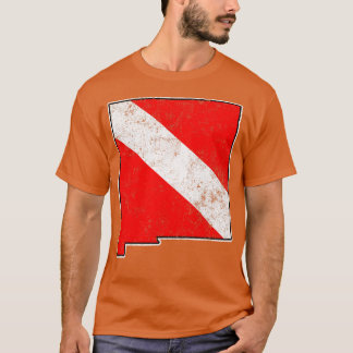 New Mexico Dive Flag Scuba Diving State Map Dive F T-Shirt