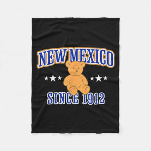 New Mexico Est. 1912, Nm Usa Patriotic Teddy Bear Fleece Blanket