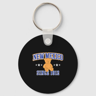 New Mexico Est. 1912, Nm Usa Patriotic Teddy Bear  Keychain