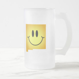 New Mexico Face Frosted Glass Beer Mug