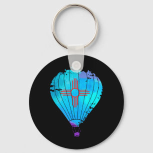 New Mexico Festival Hot Air Balloon Zia Gift  Keychain