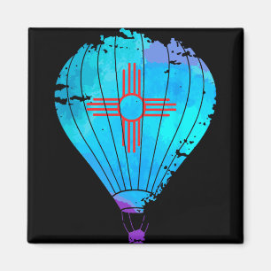 New Mexico Festival Hot Air Balloon Zia Gift Magnet