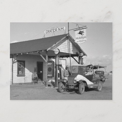 New Mexico Filling Station 1936 Postcard
