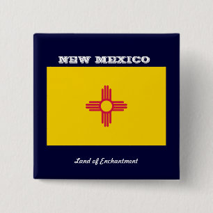 NEW MEXICO FLAG AND SLOGAN BUTTON