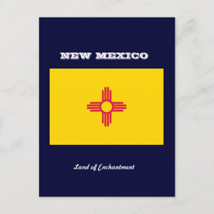 NEW MEXICO FLAG AND SLOGAN POSTCARD
