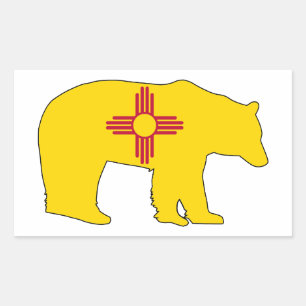 New Mexico Flag Bear Rectangular Sticker