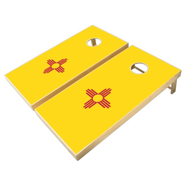 New Mexico Flag Cornhole Set (Angled)
