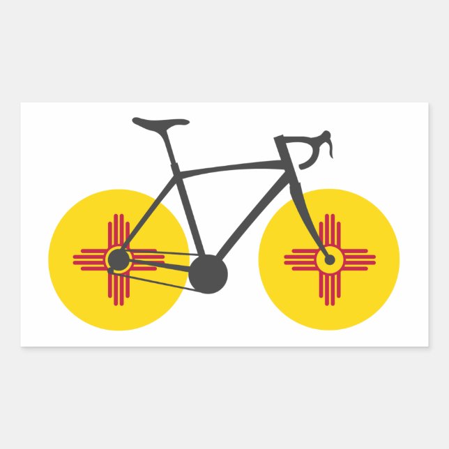 New Mexico Flag Cycling Rectangular Sticker (Front)