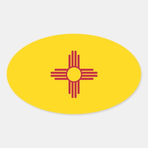 New Mexico Flag Euro_style Oval Oval Sticker