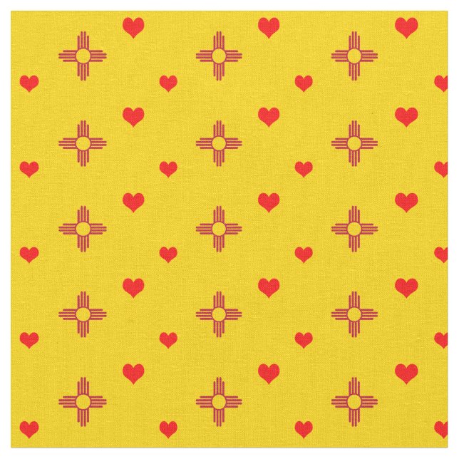 New Mexico Flag Fabric & trendy fashion heart (Close Up)